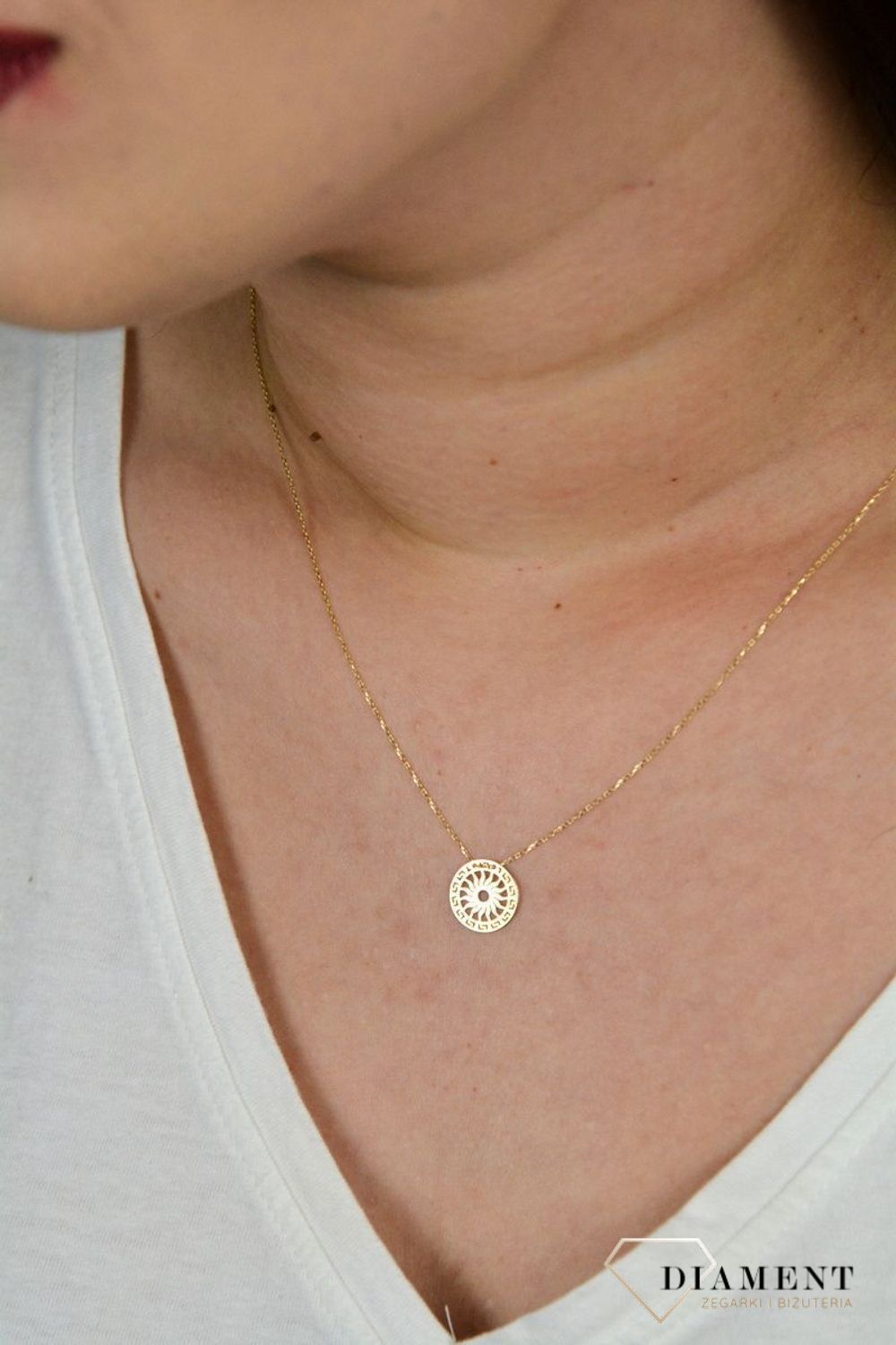 Złoty naszyjnik celebrytka 'Greckie słońce' NA 1321A.jpg